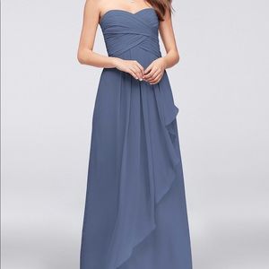 David’s Bridal Steel Blue Bridesmaid’s Dress